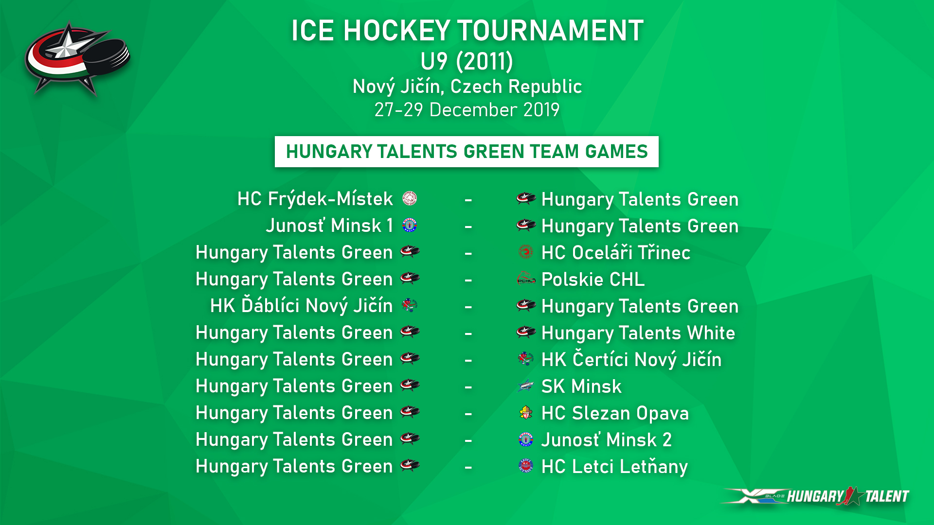 Csehországba utazik a 2011-es korosztály az ünnepek között!