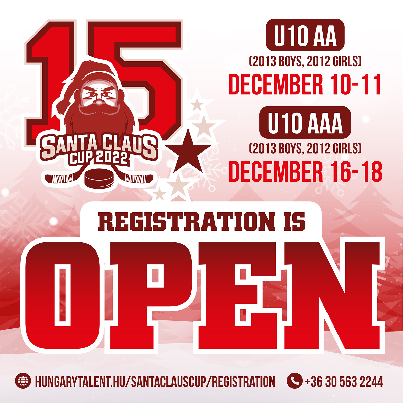 Registration is now open for the 15th Santa Claus Cup!